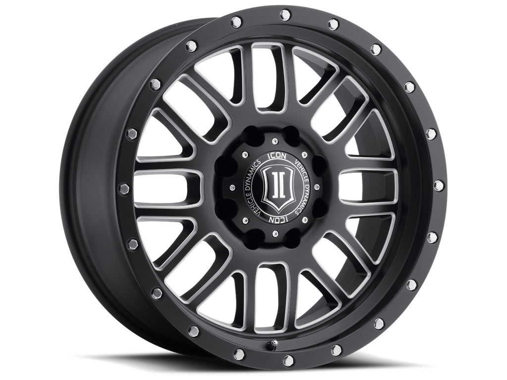 ICON ALLOYS ALPHA SAT BLK MILL WIN - 20 X 9 / 8 X 6.5 / 19MM / 5.75" BS