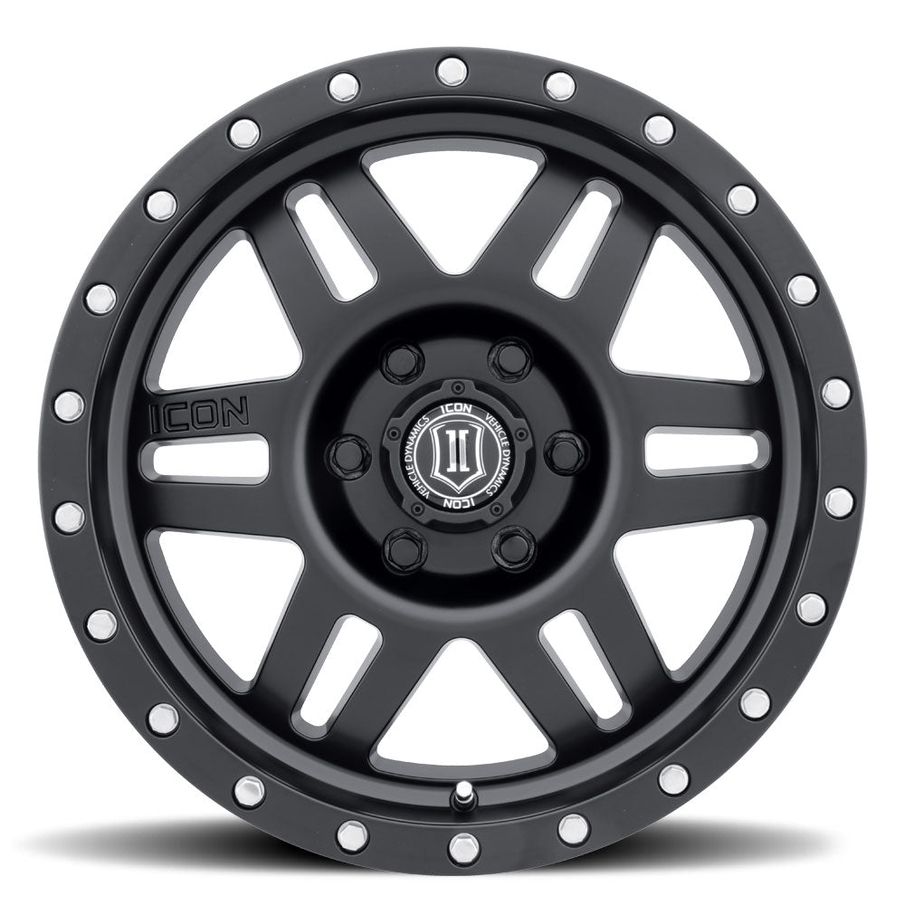 ICON ALLOYS SIX SPEED SAT BLK - 17 X 8.5 / 6 X 5.5 / 25MM / 5.75" BS