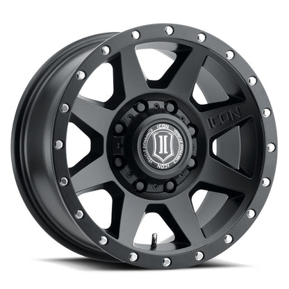 ICON ALLOYS REBOUND HD SATIN BLACK - 17 X 8.5 / 8 X 6.5 / 13MM / 5.25" BS