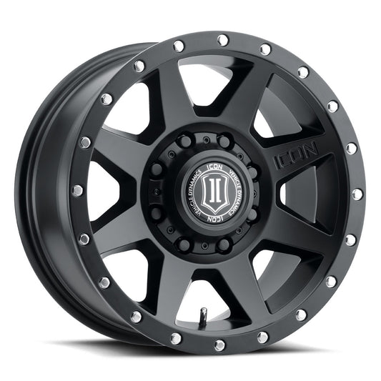 ICON ALLOYS REBOUND HD SATIN BLACK - 17 X 8.5 / 8 X 6.5 / 13MM / 5.25" BS
