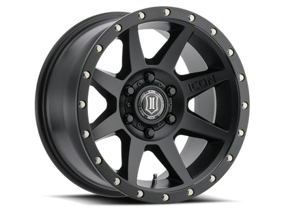 ICON ALLOYS REBOUND SAT BLACK - 17 X 8.5 / 6 X 5.5 / 25MM / 5.75" BS