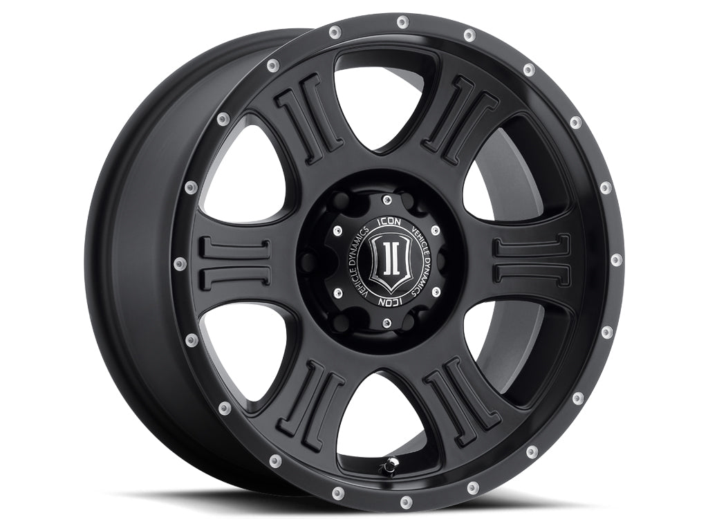 ICON ALLOYS SHIELD SAT BLK - 17 X 8.5 / 5 X 5 / 0MM / 4.75" BS