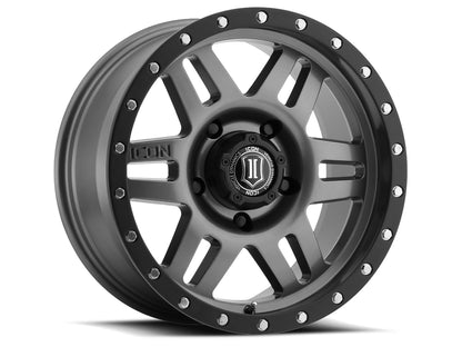 ICON ALLOYS SIX SPEED GUN MTL - 17 X 8.5 / 5 X 5 / -6MM / 4.5" BS