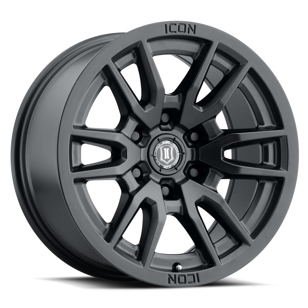 ICON ALLOYS VECTOR 6 SAT BLK - 17 X 8.5 / 6 X 5.5 / 0MM / 4.75'" BS