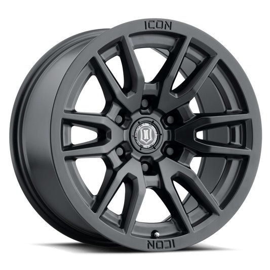 ICON ALLOYS VECTOR 6 SAT BLK - 17 X 8.5 / 6 X 120 / 0MM / 4.75" BS