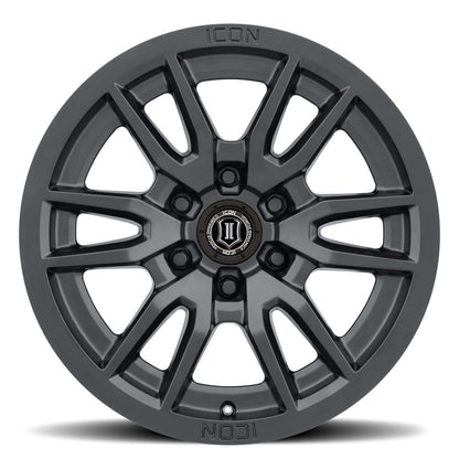 ICON ALLOYS VECTOR 6 SAT BLK - 17 X 8.5 / 6 X 5.5 / 0MM / 4.75'" BS