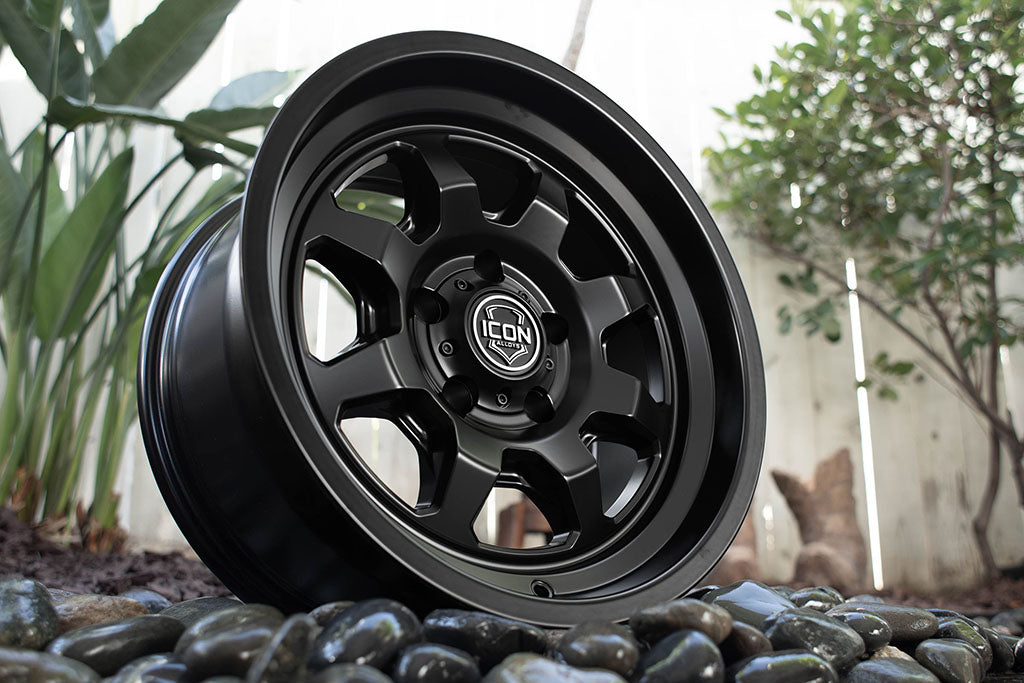 ICON Alloys Nuevo Satin Black 17 X 8.5 / 5 X 150 25mm Offset 5.75" BS