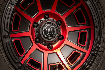 ICON ALLOYS VICTORY SAT BLK RED - 17 X 8.5 / 6X135 / 6MM / 5" BS