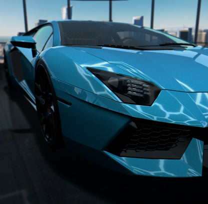 Glossy Metallic Sea Blue