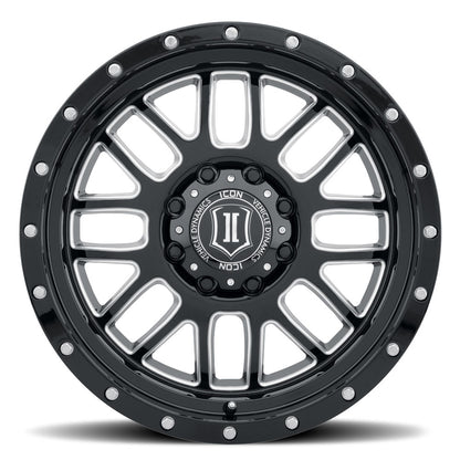 ICON ALLOYS ALPHA GLS BLK MILL WIN - 20 X 9 / 6 X 135 / 16MM / 5.625" BS