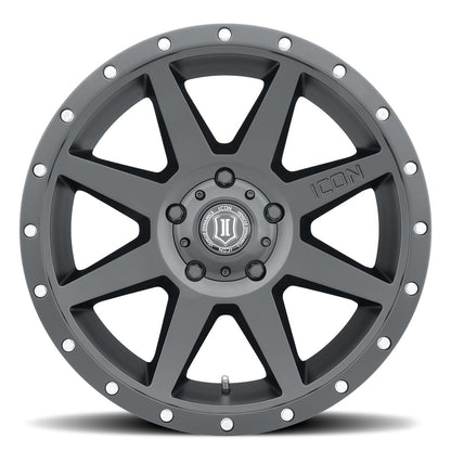 ICON Alloys Rebound Satin Black 20 X 9 / 6 X 5.5 0mm Offset 5" BS