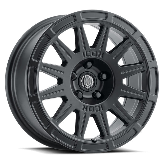 ICON ALLOYS RICOCHET SAT BLK - 15 X 7 / 5 X 100 / 15MM / 4.6" BS