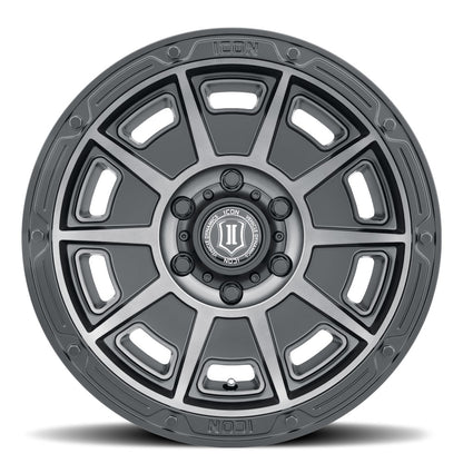 ICON ALLOYS VICTORY SMK SAT BLACK - 17 X 8.5 / 6X120 / 0MM / 4.75" BS