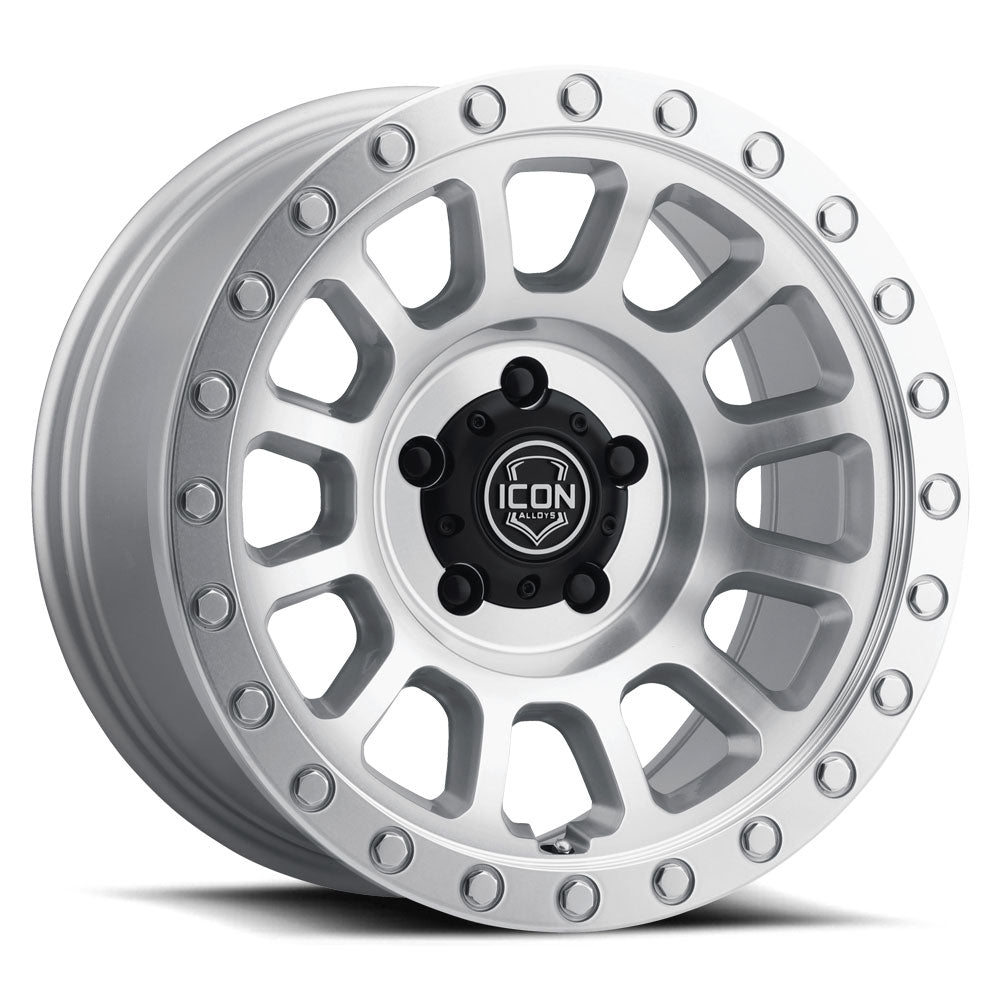 ICON Alloys Hulse Silver Machined 17 X 8.5 / 6 X 5.5 25mm Offset 5.75" BS