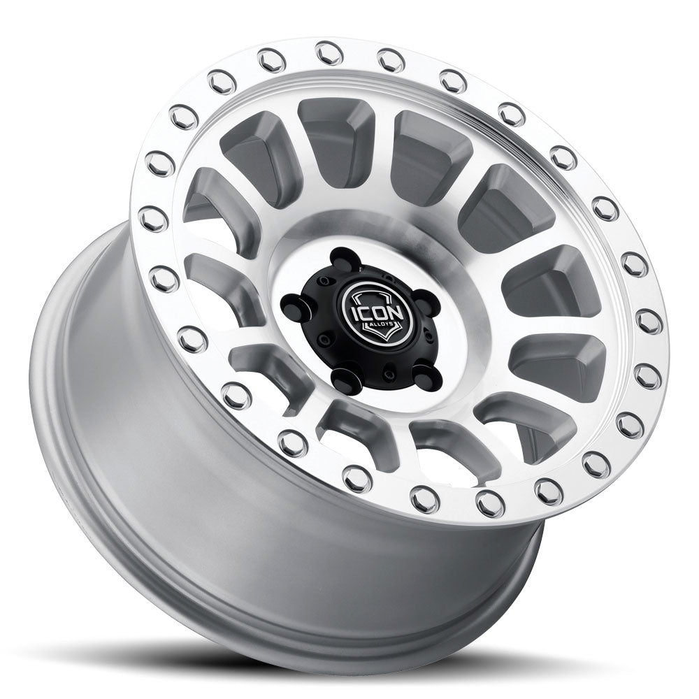 ICON Alloys Hulse Silver Machined 17 X 8.5 / 6 X 5.5 25mm Offset 5.75" BS