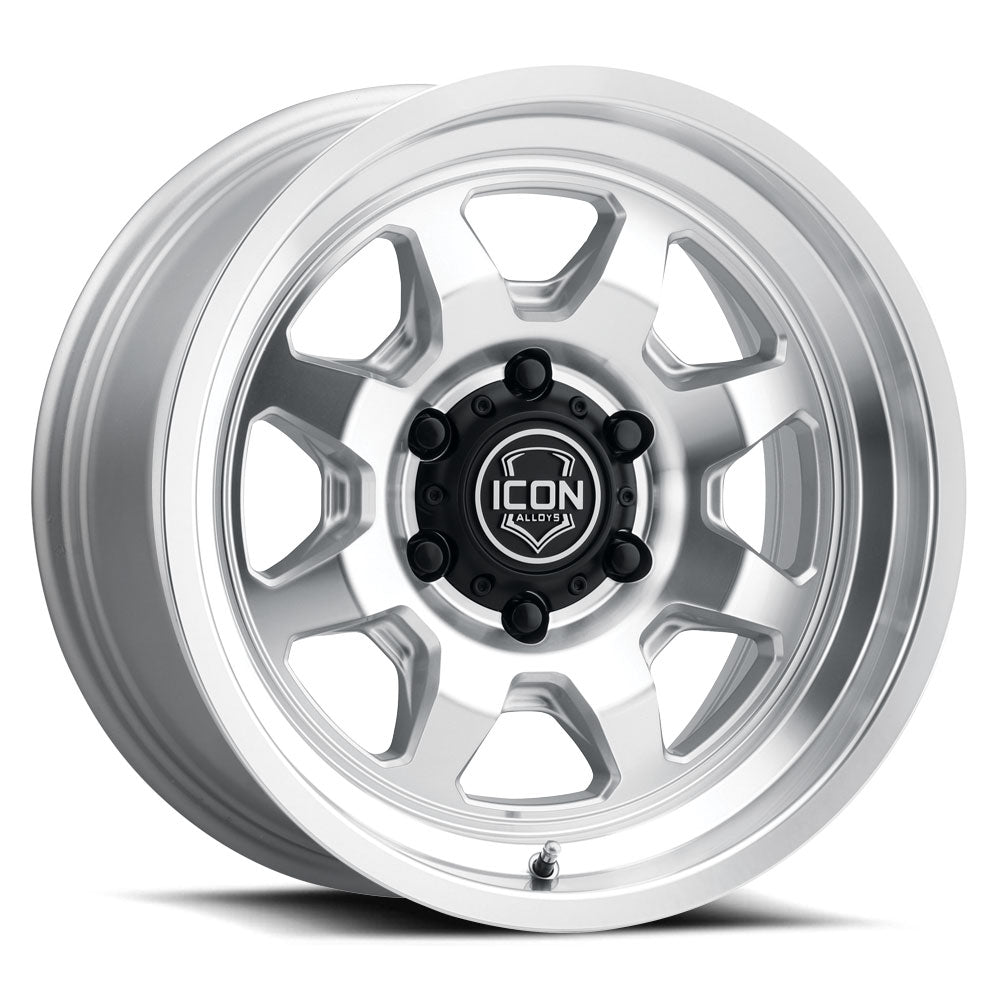 ICON Alloys Nuevo Silver Machined 17 X 8.5 / 6 X 5.5 25mm Offset 5.75" BS