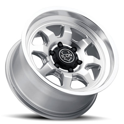 ICON Alloys Nuevo Silver Machined 17 X 8.5 / 6 X 5.5 25mm Offset 5.75" BS