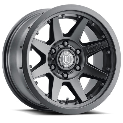 ICON ALLOYS REBOUND PRO SAT BLK - 17 X 8.5 / 5X5 / -6MM / 4.5" BS