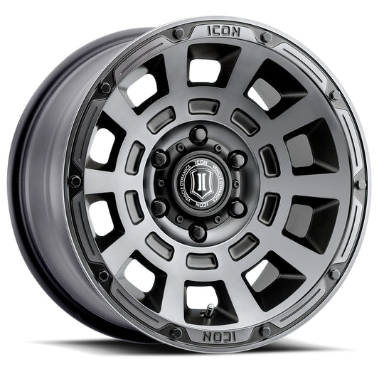 ICON ALLOYS THRUST SMK SAT BLK - 17 X 8.5 / 5 X 5 / -6 MM / 4.5" BS