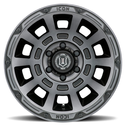 ICON ALLOYS THRUST SMK SAT BLK - 17 X 8.5 / 5 X 5 / -6 MM / 4.5" BS