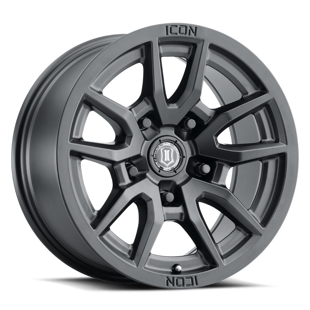 ICON ALLOYS VECTOR 5 SAT BLK -17 X 8.5 / 5 X 5" / -6MM / 4.5" BS