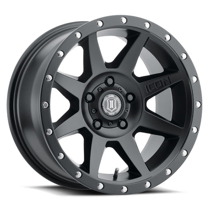 ICON ALLOYS REBOUND SAT BLK - 17 X 8.5 / 5 X 5.5 / 0MM / 4.75" BS