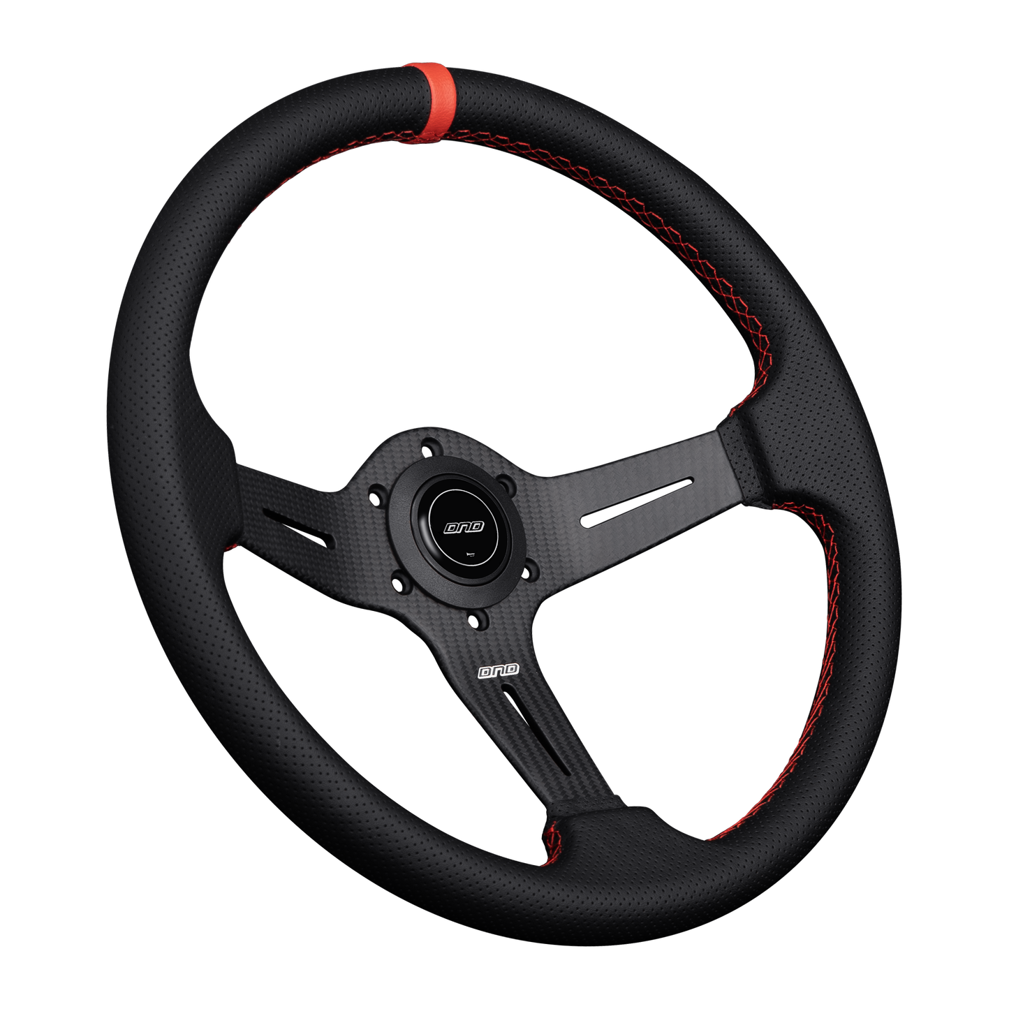 Carbon Fiber Perforated Leather Race Wheel