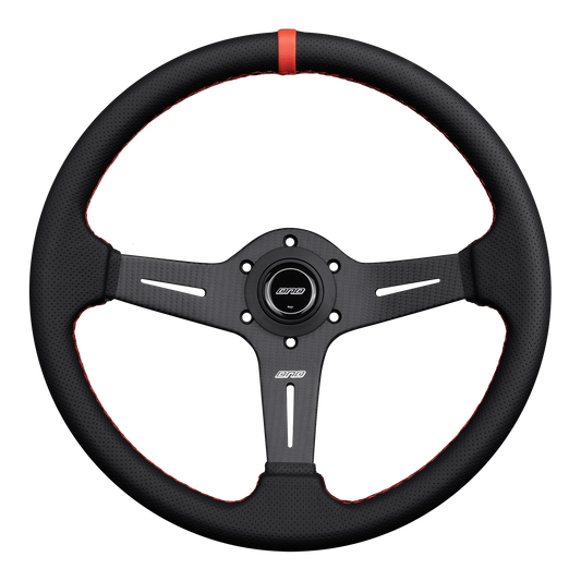 Carbon Fiber Perforated Leather Race Wheel
