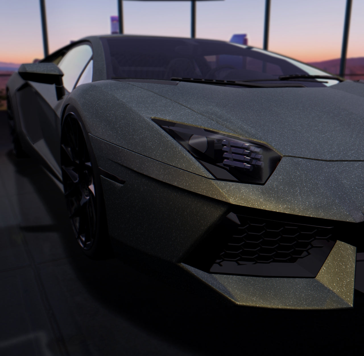 Satin Diamond Cement Grey Gold Shift