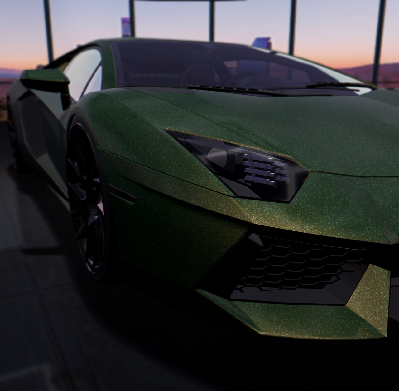 Satin Diamond Forest Green Gold Shift