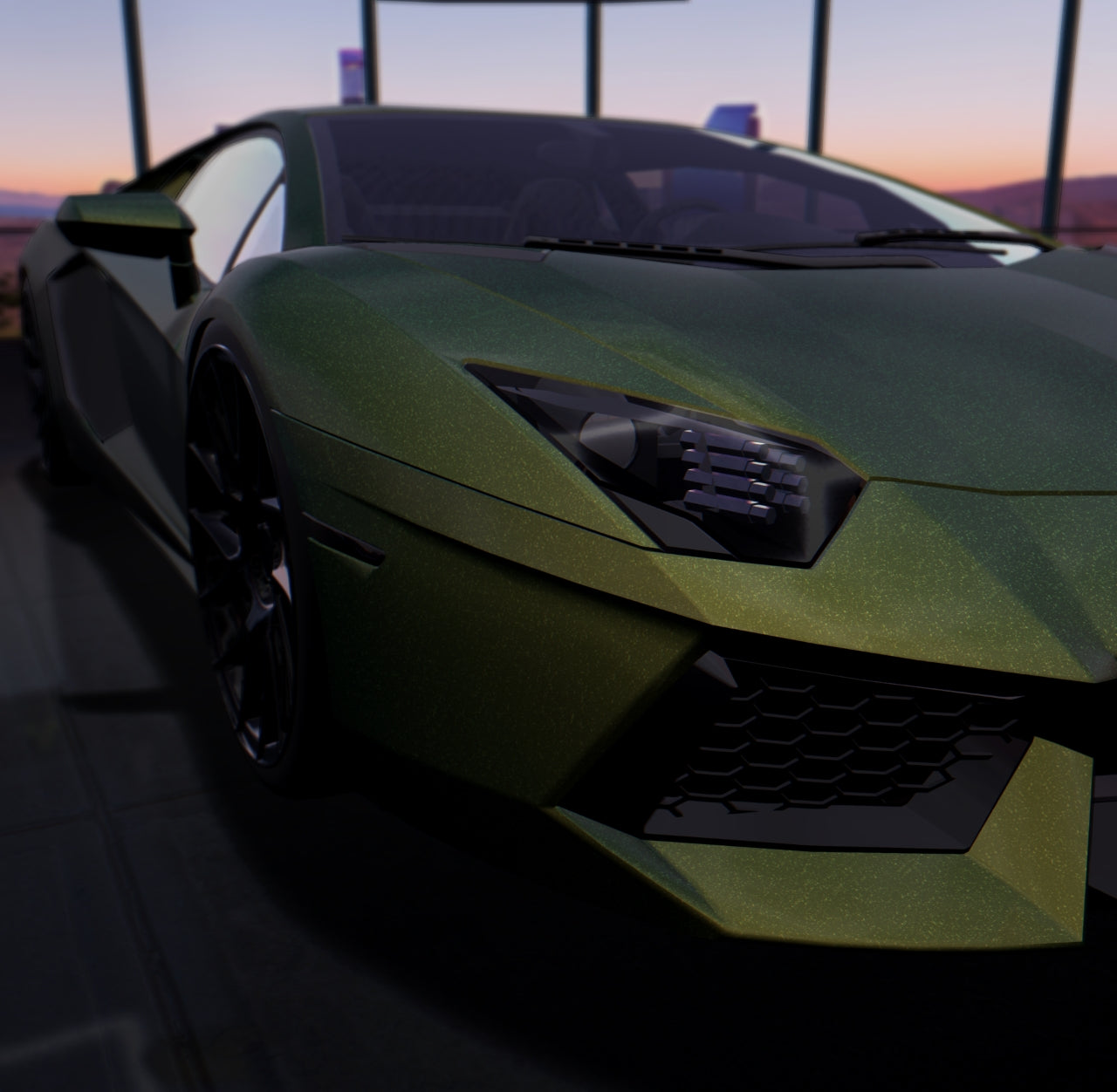 Satin Diamond Nebula Green Gold