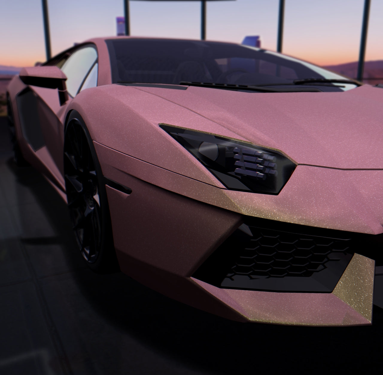 Satin Diamond Pink Gold Shift