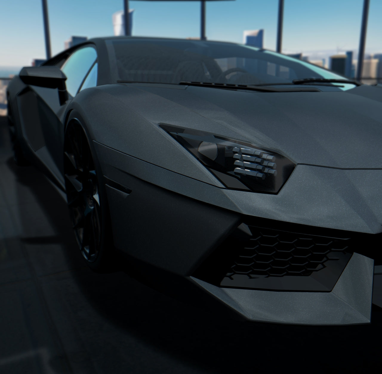 Satin Electric Grey Blue