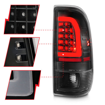 ANZO 1997-2003 Ford F-150 LED Tail Lights w/ Light Bar - 311377