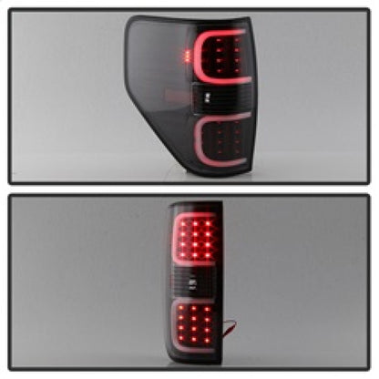 xTune Ford F150 09-14 LED Tail Lights - Black ALT-ON-FF15009-LBLED-BK - 5082169