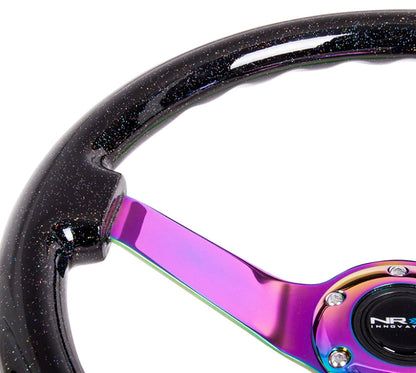 NRG Reinforced Steering Wheel (350mm / 3in. Deep) Classic Blk - RST-036BSB-MC