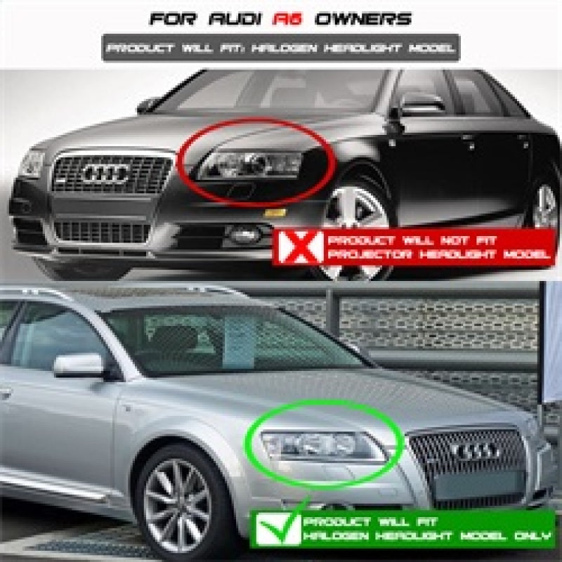 Spyder Audi A6 05-07 Projector Headlights Halogen Model Only - - 5029416