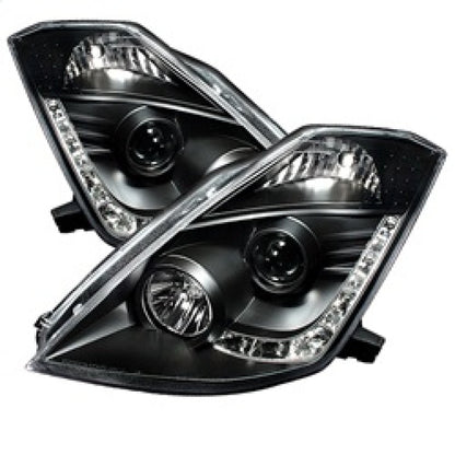 Spyder Nissan 350Z 03-05 Projector Headlights Xenon DRL Blk High - 5032225