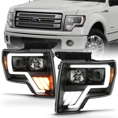 ANZO 2009-2013 Ford F-150 Projector Light Bar G4 Switchback H.L.Black - 111469