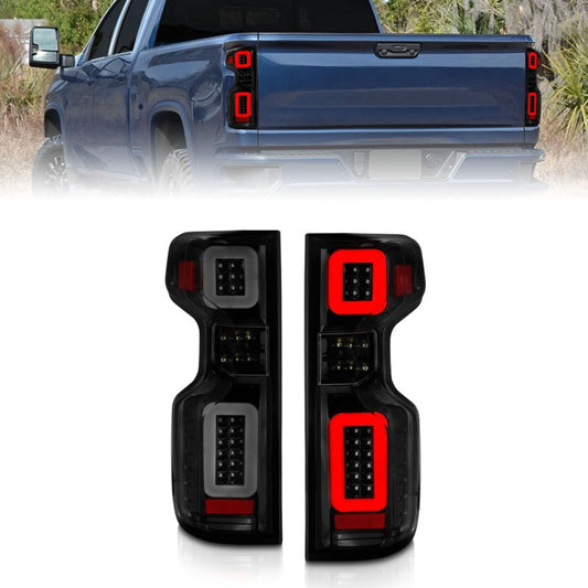 Anzo 19-21 Chevy Silverado Full LED Tailights Black Housing Smoke - 311415