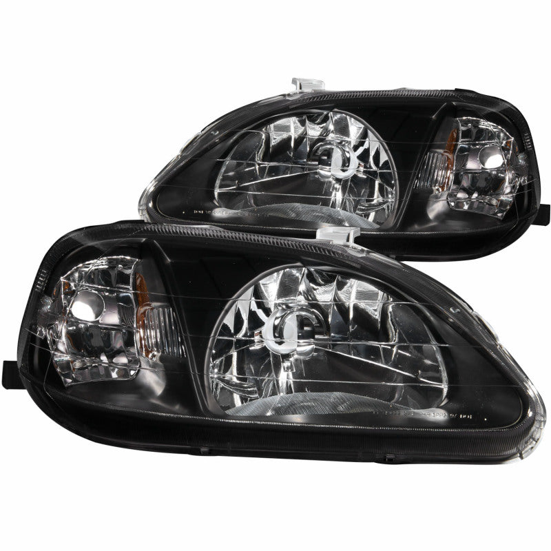 ANZO 1999-2000 Honda Civic Crystal Headlights Black - 121070-C-Dub Tech