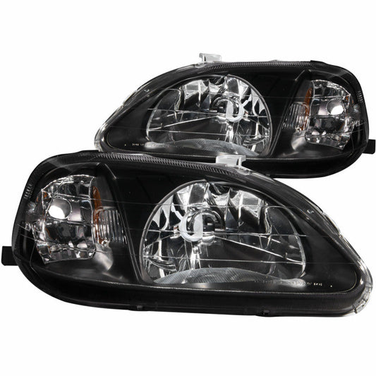 ANZO 1999-2000 Honda Civic Crystal Headlights Black - 121070