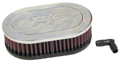 K&N Universal Chrome Filter-Oval Straight 4.5 Inch O/S Width 7 - RA-071V