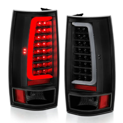 ANZO 2007-2014 Chevy Tahoe LED Taillight Plank Style Black w/Clear - 311321