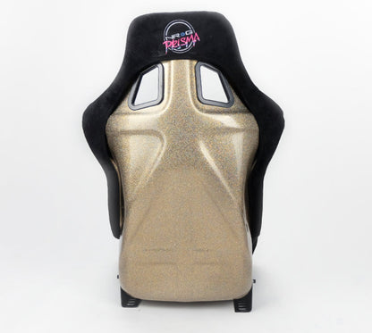 NRG FRP Bucket Seat ULTRA Edition - Large (Black Alcantara/Gold - FRP-302BK-ULTRA