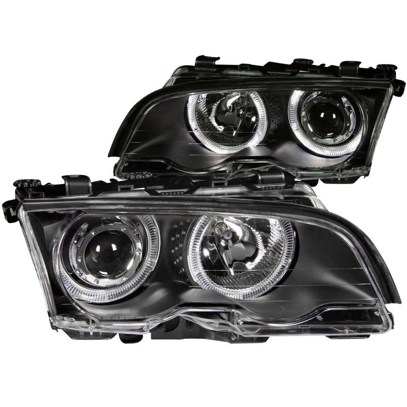 ANZO 1999-2001 BMW 3 Series E46 Projector Headlights w/ Halo - 121015-C-Dub Tech