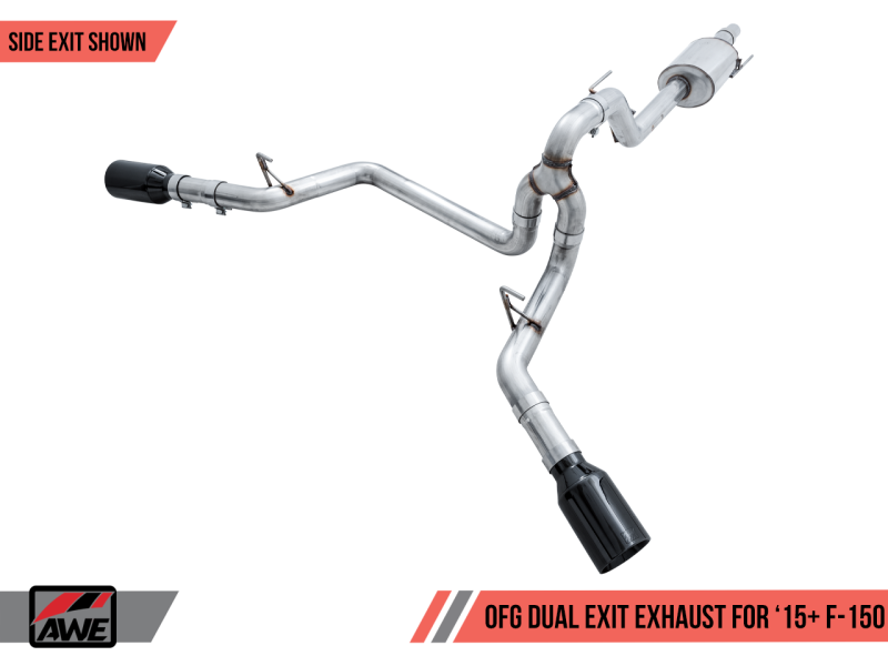 AWE Tuning 2015+ Ford F-150 0FG Dual Exit Performance Exhaust - 3015-33120-C-Dub Tech