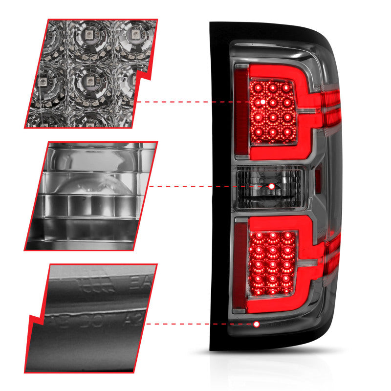 ANZO 2014-2018 Chevy Silverado 1500 LED Taillights Smoke - 311290-C-Dub Tech