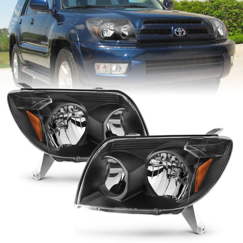 ANZO 2003-2005 Toyota 4Runner Crystal Headlights Black - 111394-C-Dub Tech