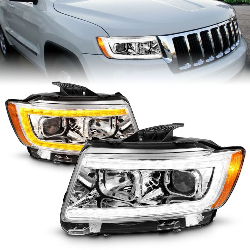 ANZO 11-13 Jeep Grand Cherokee (Factory Halogen Only) Projector Headlights - 111569-C-Dub Tech